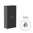 Armário Alto 2 Portas 159,6x79,2x42 Cm Pivotante Grafito/preto