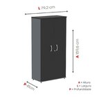 Armário Alto 2 Portas 159,6x79,2x42 Cm Pivotante Grafito/preto