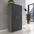 Armário Alto 2 Portas 159,6x79,2x42 Cm Pivotante Grafito/preto