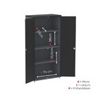 Armário Alto 2 Portas 159,6x79,2x42 Cm Pivotante Grafito/preto