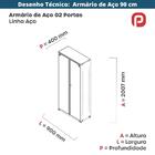 Armário Alto 2 Portas Pandin 90 Cm (largura) Inmetro Estrutur