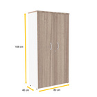 Armário Alto 2 Portas Pandin P25 - Naturalle/branco