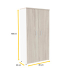 Armário Alto 2 Portas Pandin P25 - Nogueira/branco