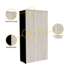 Armário Alto 2 Portas Pandin P25 - Nogueira/preto