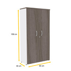 Armário Alto 2 Portas Pandin P25 - Walnut/branco