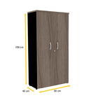 Armário Alto 2 Portas Pandin P25 - Walnut/preto