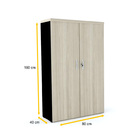 Armário Alto 2 Portas Pandin Pe40 - Nogueira