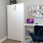 Armário Alto 2 Portas Para Escritório Branco