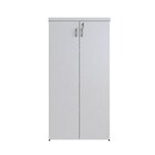 Armário Alto 2 Portas Para Escritório Branco/cinza Cristal