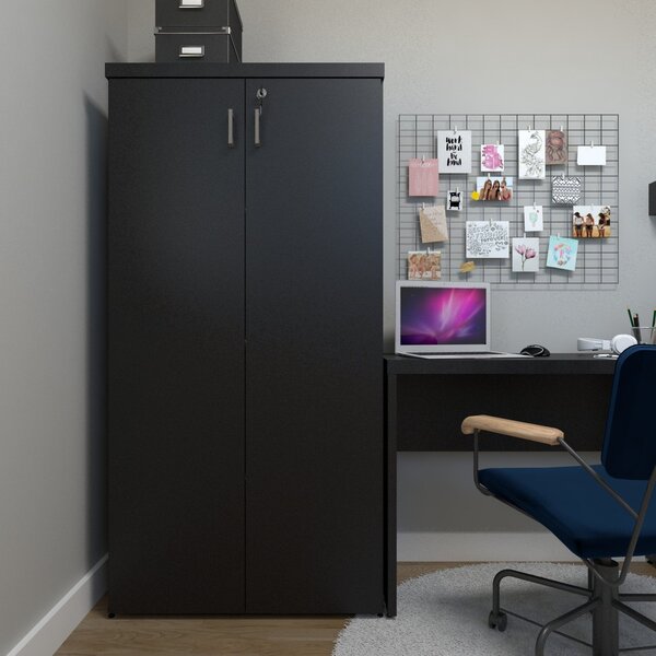 Armário Alto 2 Portas Para Escritório Preto