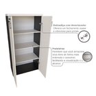 Armário Alto 2 Portas Para Escritório Preto/branco