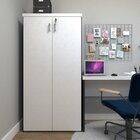 Armário Alto 2 Portas Para Escritório Preto/branco