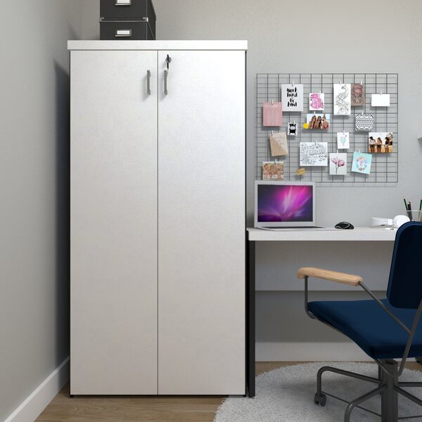 Armário Alto 2 Portas Para Escritório Preto/branco