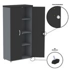 Armário Alto 2 Portas Pivotante 79,2cm X 161,1cm Preto/grafito