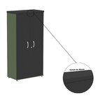 Armário Alto 2 Portas Pivotante 79,2cm X 161,1cm Preto/salvia