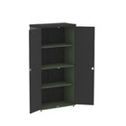 Armário Alto 2 Portas Pivotante 79,2cm X 161,1cm Preto/salvia