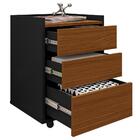 Armário Alto Com Gaveteiro Studio Marrom Preto Caemmun