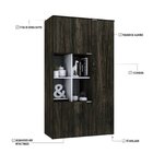 Armário Alto Com Nicho E 03 Portas 161,5x90x42cm Carvalho Dar