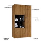 Armário Alto Com Nicho E 03 Portas 161,5x90x42cm Lamina Mel/p