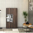 Armário Alto Com Nicho E 03 Portas 161,5x90x42cm Nogal/branco