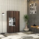 Armário Alto Com Nicho E 03 Portas 161,5x90x42cm Nogal/branco