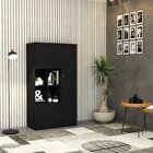 Armário Alto Com Nicho E 03 Portas 161,5x90x42cm Preto Onix