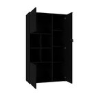 Armário Alto Com Nicho E 03 Portas 161,5x90x42cm Preto Onix