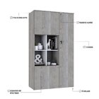 Armário Alto Com Nicho E 03 Portas 161,5x90x42cm Snow/branco