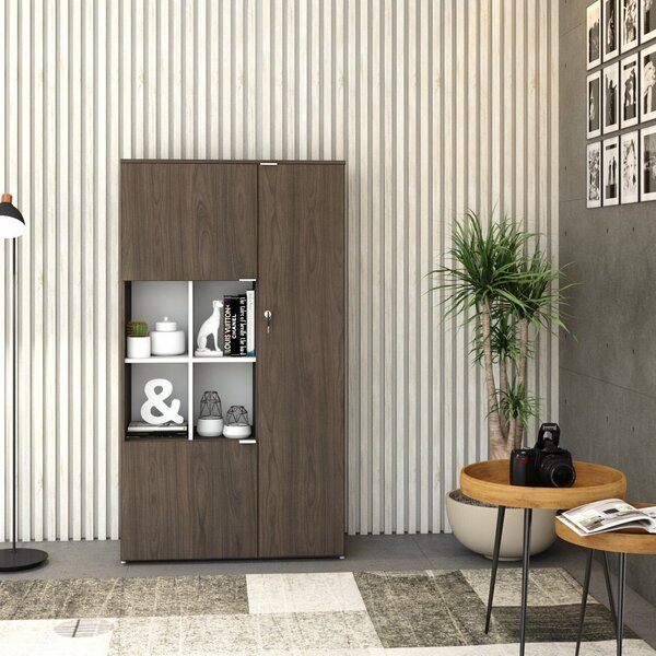 Armário Alto Com Nicho E 3 Portas 161,5cm X 90cm X 42cm Branc