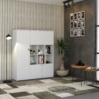 Armário Alto Com Nichos E 05 Portas 161,5x135x42cm Branco