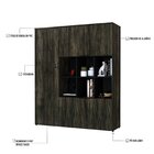 Armário Alto Com Nichos E 05 Portas 161,5x135x42cm Carvalho/p