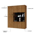 Armário Alto Com Nichos E 05 Portas 161,5x135x42cm Lamina Mel