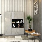 Armário Alto Com Nichos E 05 Portas 161,5x135x42cm Snow/preto