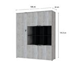 Armário Alto Com Nichos E 05 Portas 161,5x135x42cm Snow/preto