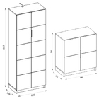 Armário Alto E Baixo Para Escritório Cubic Cinza Caemmun