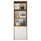 Armário Alto Escritório 1 Porta Recta Marrom Branco Caemmun