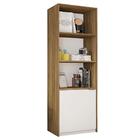 Armário Alto Escritório 1 Porta Recta Marrom Branco Caemmun