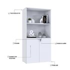 Armário Alto Estante Com 2 Portas 160cm X 80cm X 42cm Branco