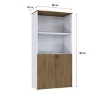 Armário Alto Estante Com 2 Portas 160cm X 80cm X 42cm Branco