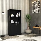 Armário Alto Estante Com 2 Portas 160cm X 80cm X 42cm Preto