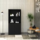 Armário Alto Estante Com 2 Portas 160cm X 80cm X 42cm Preto