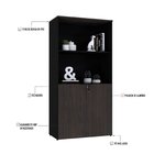 Armário Alto Estante Com 2 Portas 160cm X 80cm X 42cm Preto/t