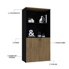 Armário Alto Estante Com 2 Portas 160cm X 80cm X 42cm Preto/v