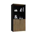 Armário Alto Estante Com 2 Portas 160cm X 80cm X 42cm Preto/v