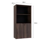 Armário Alto Estante Com 2 Portas 161,5x80x42cm Nogal/preto