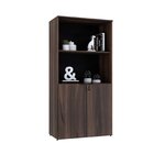 Armário Alto Estante Com 2 Portas 161,5x80x42cm Nogal/preto