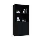 Armário Alto Estante Com 2 Portas 161,5x80x42cm Preto Onix