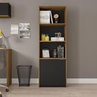 Armário Alto Estante Recta Quarto Escritório 1 Porta 3 Pratel