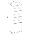 Armário Alto Estante Recta Quarto Escritório 1 Porta 3 Pratel