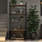 Armario Alto Estilo Industrial Metal E Madeira Toda Preta Arm